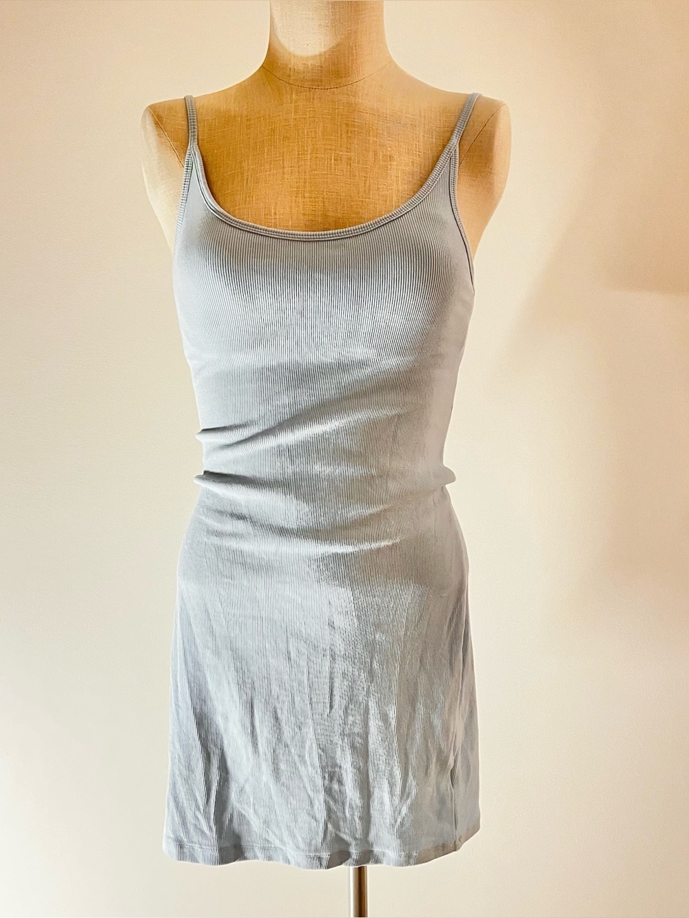 Old navy baby Light Blue cotton Ribbed Tank top mini Slip Dress